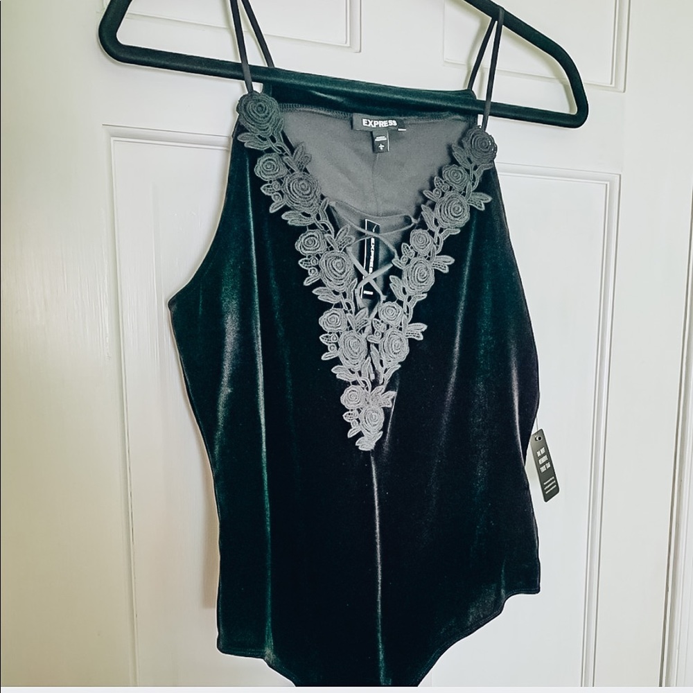 Express Deep V-Neck Spaghetti Strap Bodysuit NWT